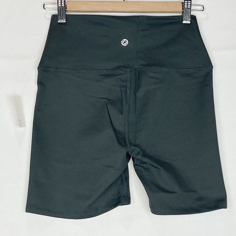 New Women Leggings Shorts High Waisted Yoga Small Hide Pocket Slate gray - Picture 7 of 12